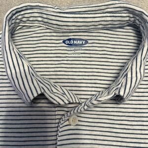 Old Navy Classic Striped Polo Shirt - Navy and White; men's small